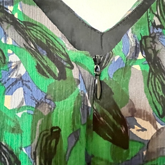 NWT Anna Sui x Anthropologie Blurred Hydrangea Silk Dress - Size 8​ - Picture 12 of 16